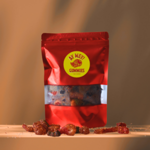 orange background and red package