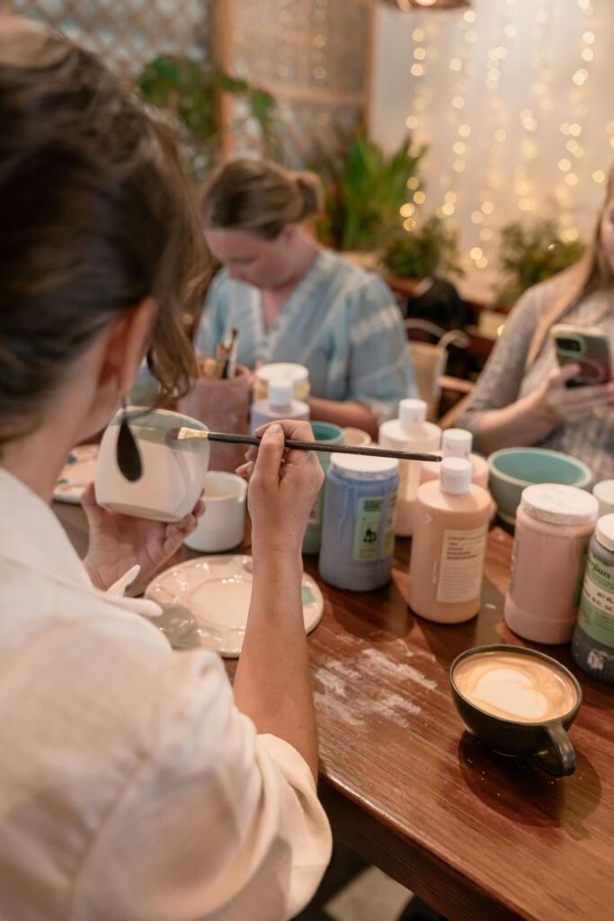 painting clay- workshop